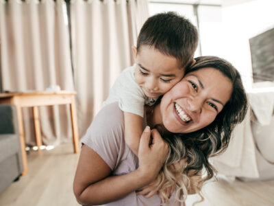 Happy mother and son photo