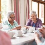 Seniors playing cards