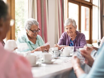 Seniors playing cards